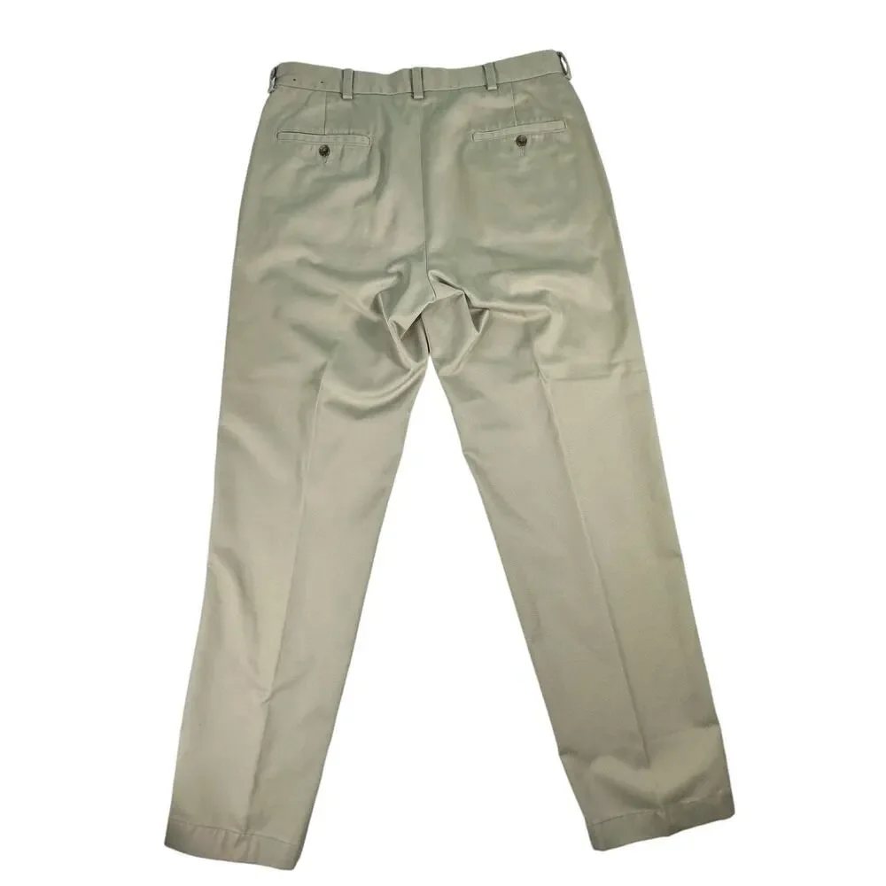 Brooks Brothers 346 Advantage Chino Clark Khaki Pants Slacks 34/32 100% Cotton‎